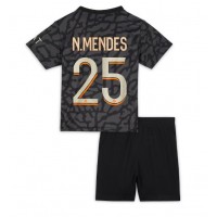 Paris Saint-Germain Nuno Mendes #25 3rd trikot Kinder 2023-24 Kurzarm (+ Kurze Hosen)